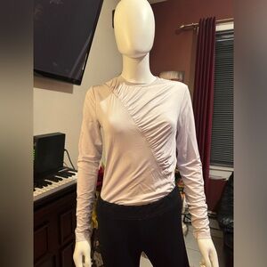 Mango Viscose Ruched long Sleeve top: Size Medium - NNT